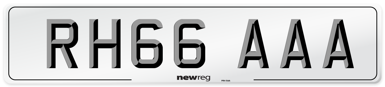 RH66 AAA Number Plate from New Reg